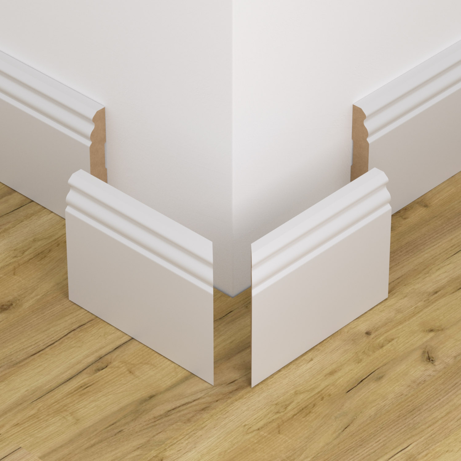 Narożnik zewnętrzny do listwy przypodłogowej lakierowany biały z wodoodporną powłoką ESTILO 8cm