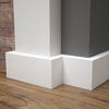 Listwa przypodłogowa lakierowana biała, MDF wilgocioodporny, DUO 6cm