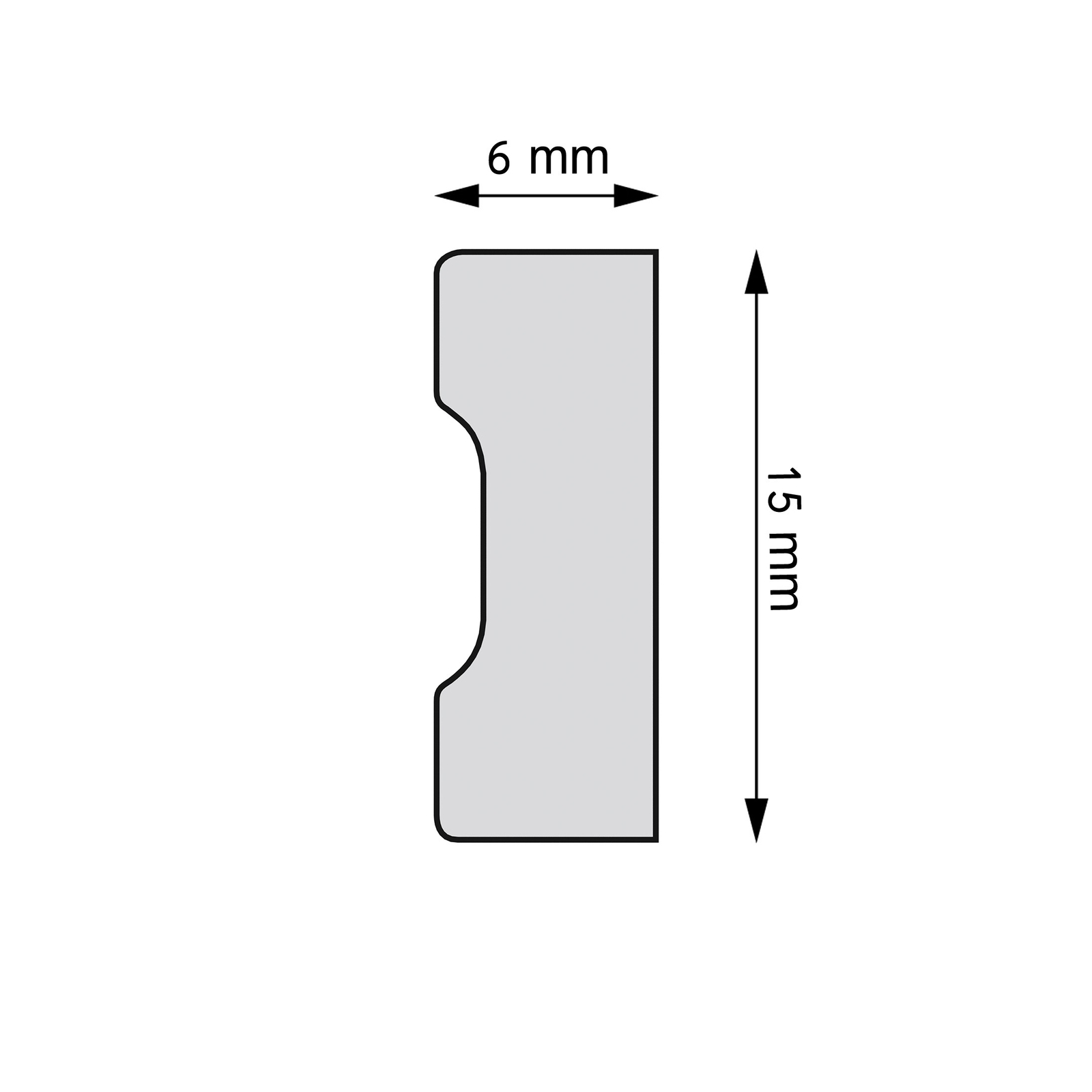 Listwa ścienna gładka Creativa LPC-56, biała, wym. 1.5 x 0.5 x 244 cm