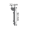 Listwa ścienna biała Creativa LPC-21, wym. 9.2 x 2.2 x 244 cm