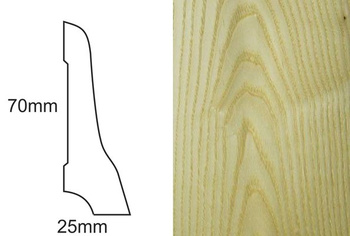 Listwa przypodłogowa fornirowana lakierowana LP70 (240 cm x 7 cm x 2,5 cm) jesion select