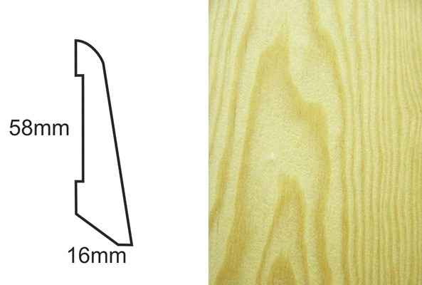 Listwa przypodłogowa fornirowana nielakierowana LS58 (240 cm x 5,8 cm x 1,6 cm) sosna