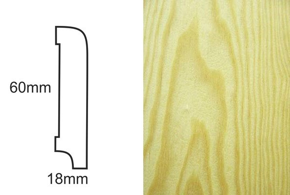 Listwa przypodłogowa fornirowana nielakierowana CP60 (240 cm x 6 cm x 1,8 cm) sosna