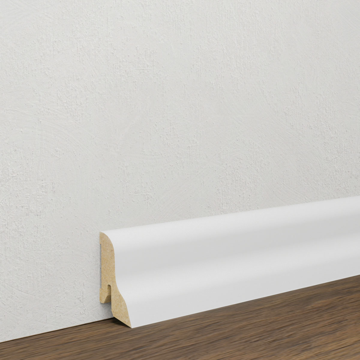 PRÓBKA 20 CM - Listwa przypodłogowa MDF Biała Premium, 40x21 mm, Pedross