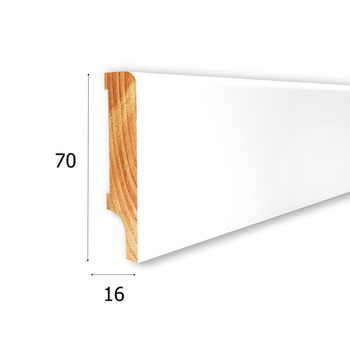 Listwa przypodłogowa drewniana lakierowana LAPIS 70 (240 cm x 7 cm x 1,6 cm) iglaste