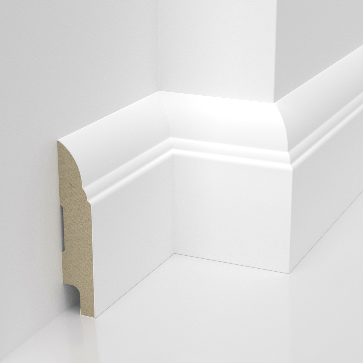 Listwa przypodłogowa MDF lakierowana biała z wodoodporną powłoką BELLA 8cm