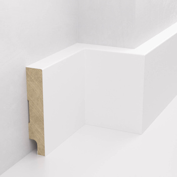 PRÓBKA 20 CM - Listwa przypodłogowa MDF lakierowana biała z wodoodporną powłoką PRIMA 8cm