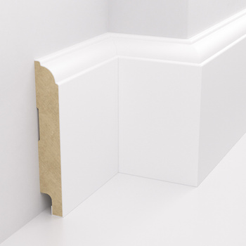 PRÓBKA 20 CM - Listwa przypodłogowa MDF lakierowana biała z wodoodporną powłoką ELVIA 10cm