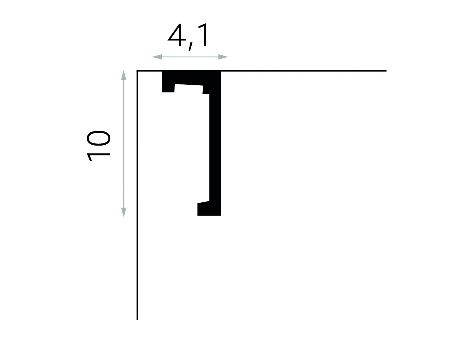 Maskownica karnisza biała QL026 wym. 240 x 4.1 x 10 cm, z PolyForce