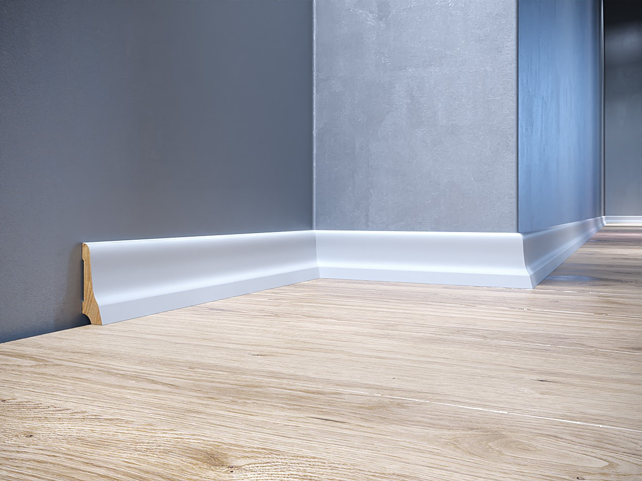 Listwa przypodłogowa drewniana lakierowana LP70 (240 cm x 7 cm x 2,5 cm) biała