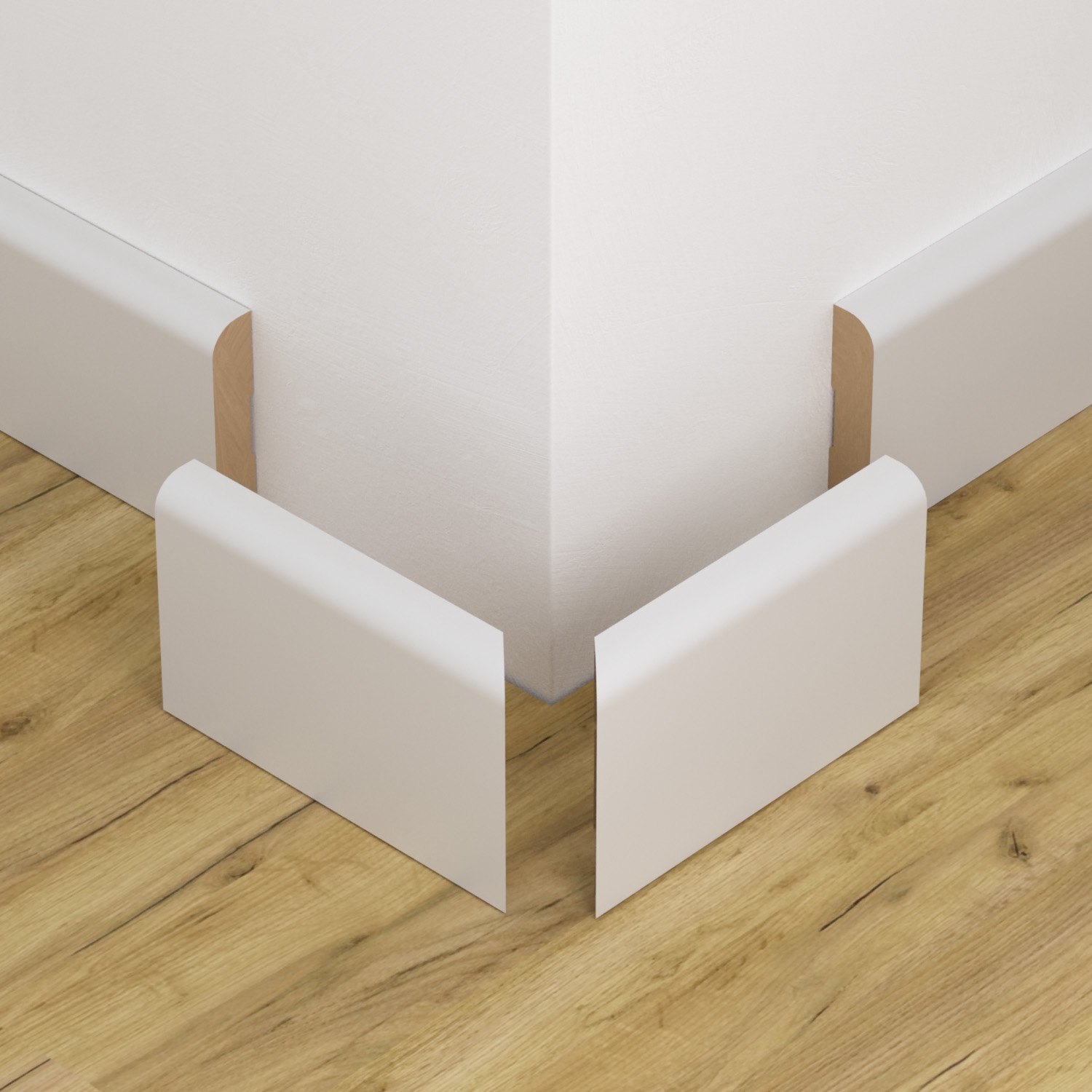 Narożnik zewnętrzny do listwy przypodłogowej lakierowany biały z wodoodporną powłoką SOLO 10cm