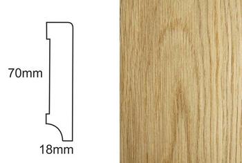 Listwa przypodłogowa fornirowana lakierowana CP70 R3 (240 cm x 7 cm x 1,8 cm) dąb