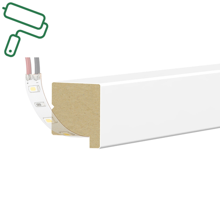 Listwa wieńcząca do boazerii ściennej MDF - PLANO LED - do malowania