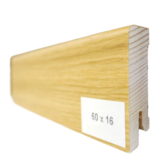 Drewniana listwa przypodłogowa lakierowana 60/16 (240 cm x 6 cm x 1,5 cm) Dąb Antic