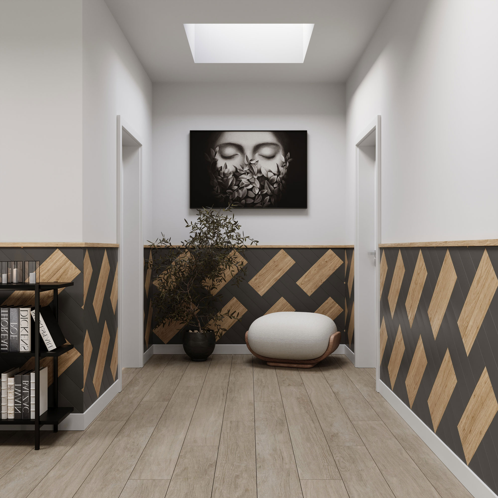 PRÓBKA 20 CM - Listwa przypodłogowa MDF TRIO R5, Biała Premium, 12cm