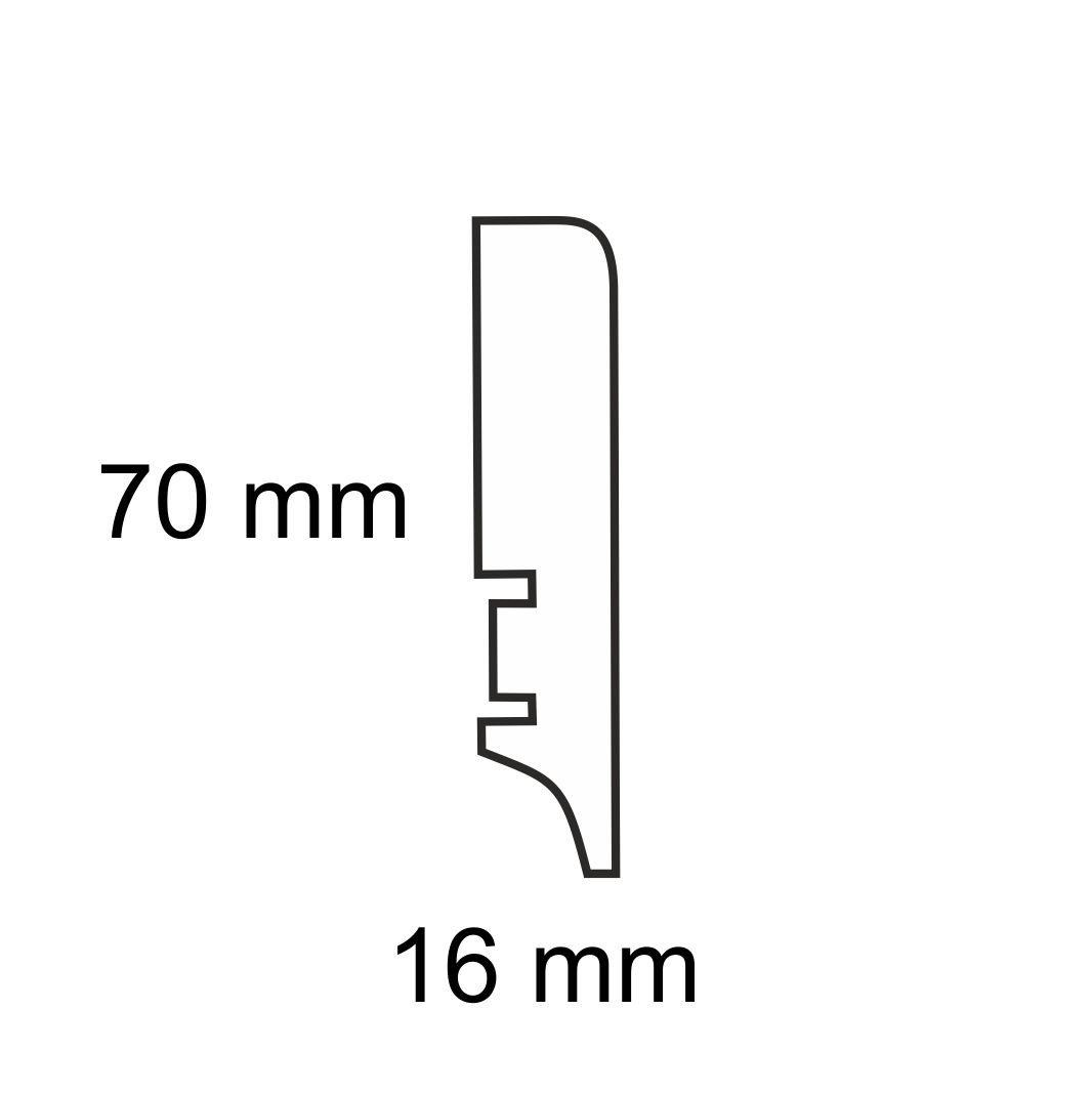 Listwa przypodłogowa drewniana lakierowana PW70 (220 cm x 7 cm x 1,6 cm) iglaste