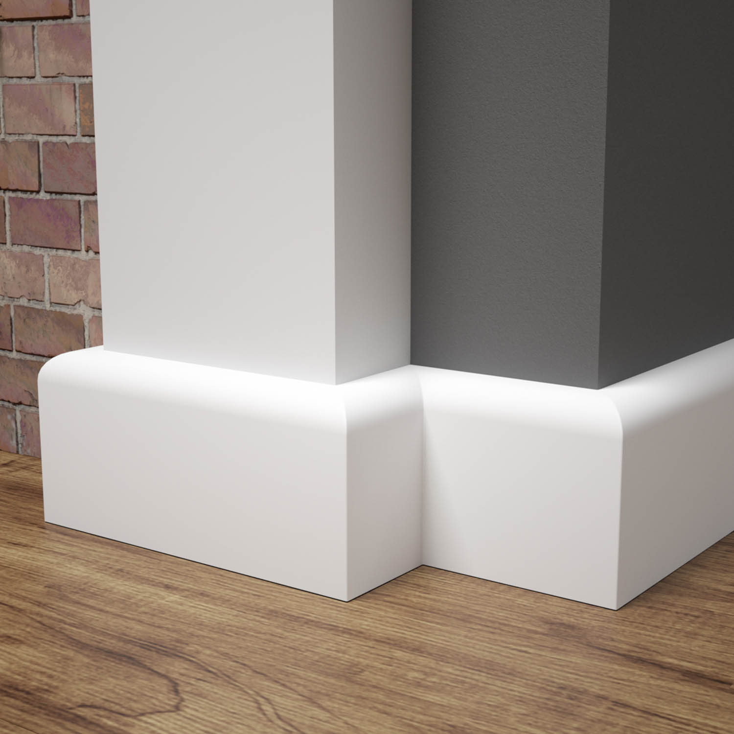 PRÓBKA 20 CM - Listwa przypodłogowa MDF lakierowana biała z wodoodporną powłoką SOLO 6cm