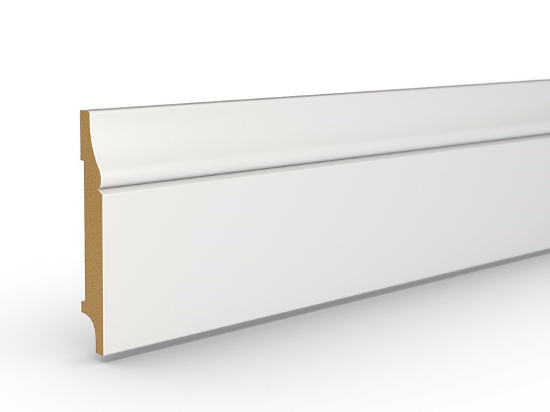 Listwa przypodłogowa MDF STD F6 biała lakierowana półmat (244 cm x 8 cm x 1,6 cm) zabezpieczona przeciwwilgociowo