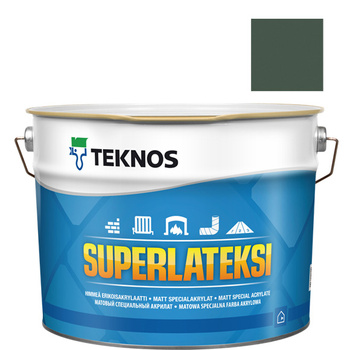 Teknos Superlateksi, matowa farba do boazerii i listew, pojemność 0,9 L, kolor Grafit oliwkowy