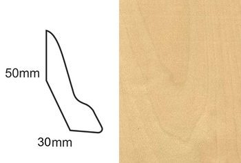 Listwa przypodłogowa fornirowana nielakierowana LP60 (230 cm x 5 cm x 2,8 cm) brzoza