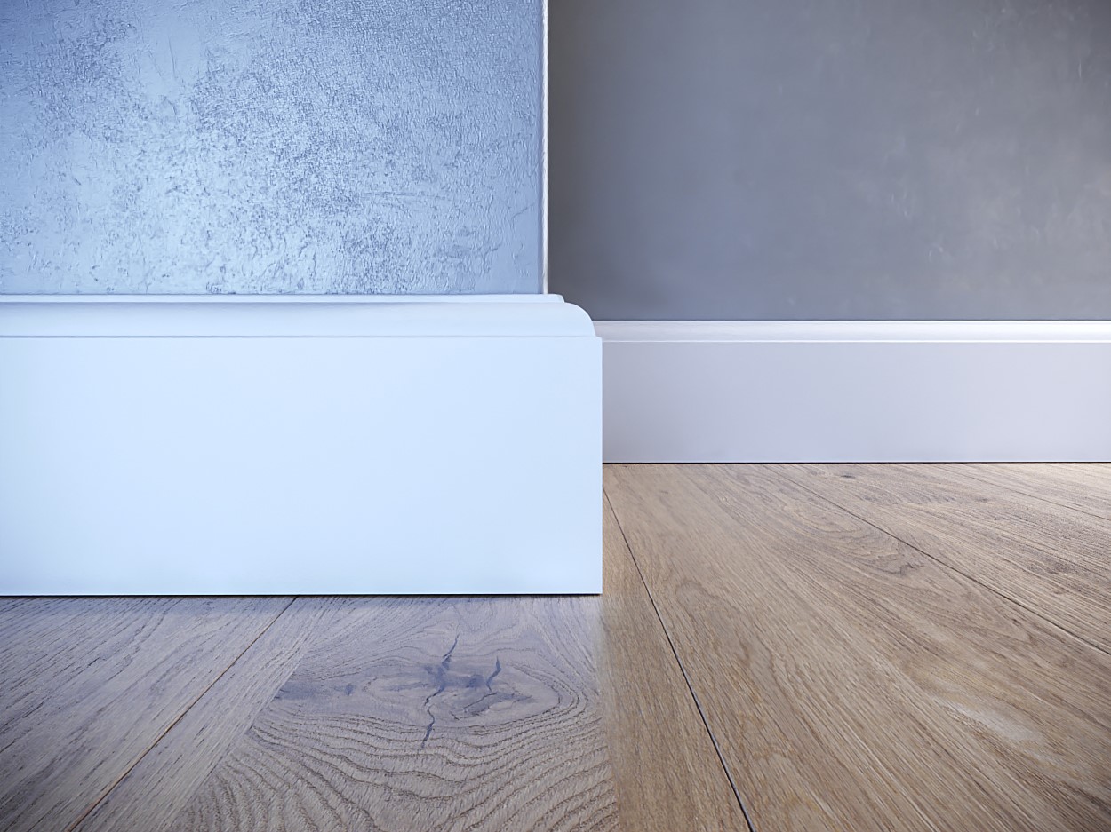 Listwa przypodłogowa drewniana lakierowana AGAT 91 (240 cm x 9,1 cm x 1,6 cm) iglaste