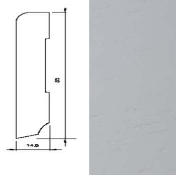 Listwa przypodłogowa biała drewno lakierowane 60/16 (240 cm x 6 cm x 1,5 cm)