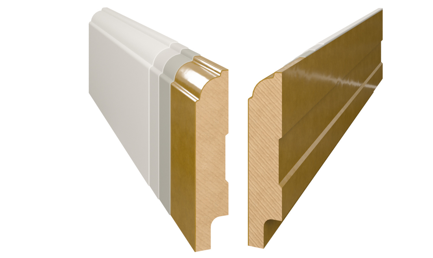 PRÓBKA 20 CM - Listwa przypodłogowa MDF lakierowana biała z wodoodporną powłoką ELVIA 8cm