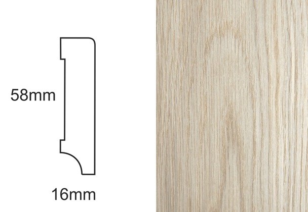 Listwa przypodłogowa fornirowana nielakierowana CP58 (240 cm x 5,8 cm x 1,6 cm) dąb