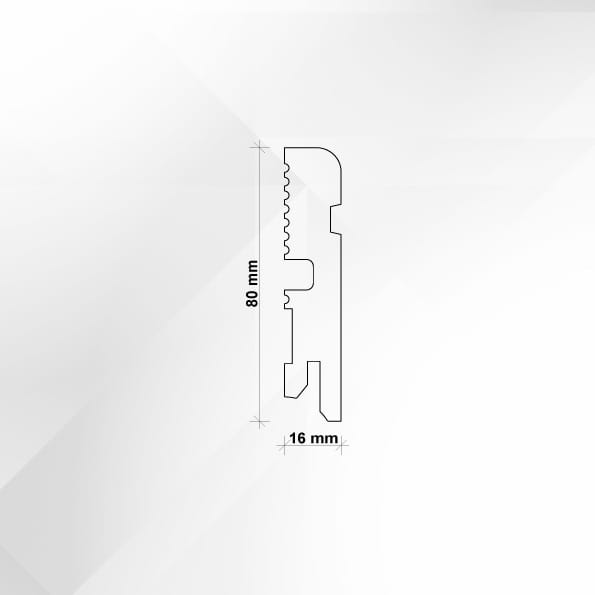 Listwa przypodłogowa MDF lakierowana biała FOGE LB2 - 8cm