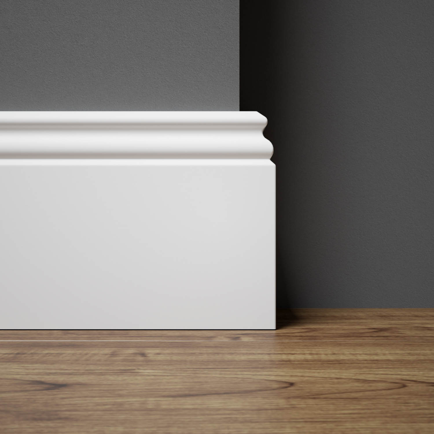 PRÓBKA 20 CM - Listwa przypodłogowa MDF lakierowana biała z wodoodporną powłoką ESTILO 10cm