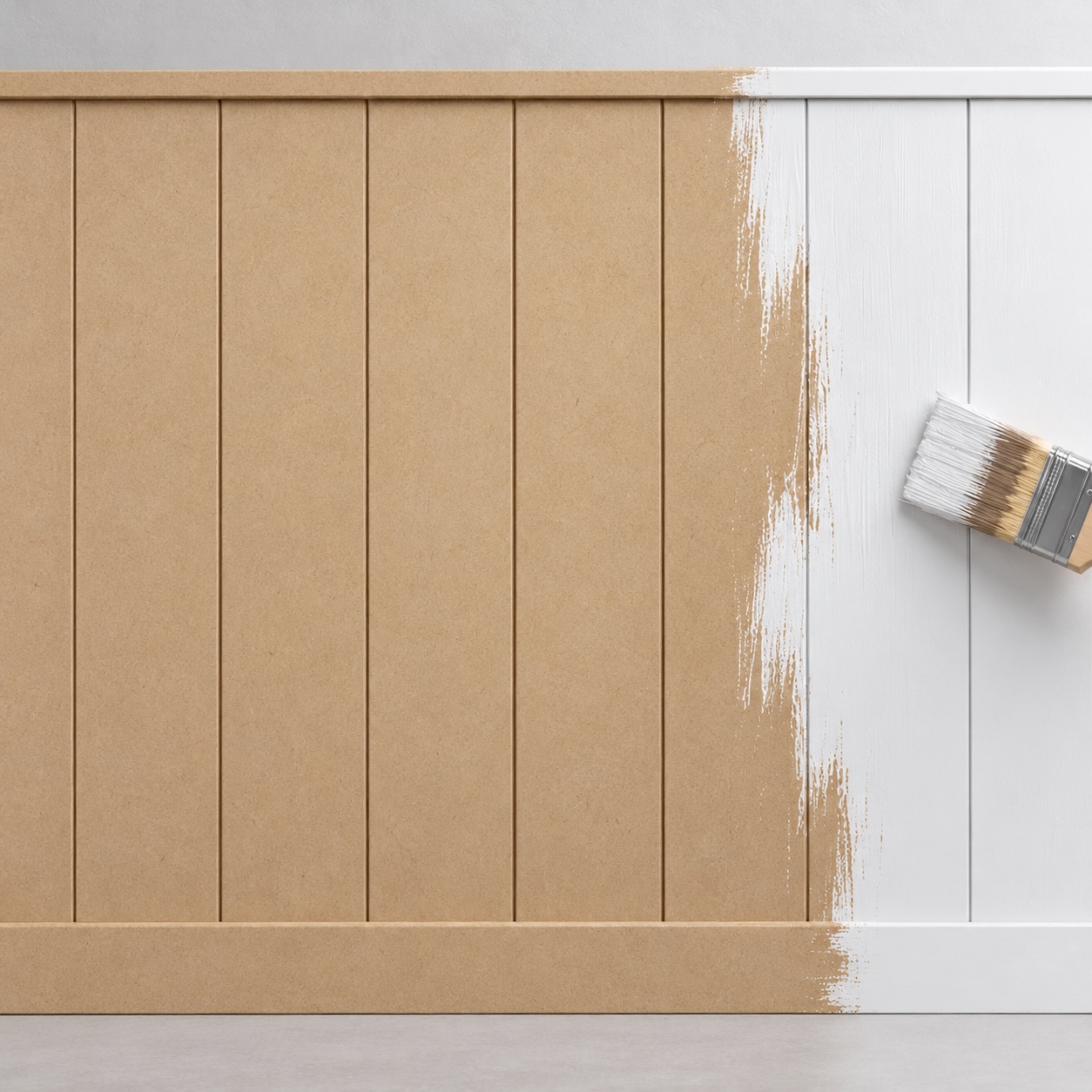 Boazeria ścienna LOFT MDF surowa do malowania - długość 200 cm, wysokość 118 cm