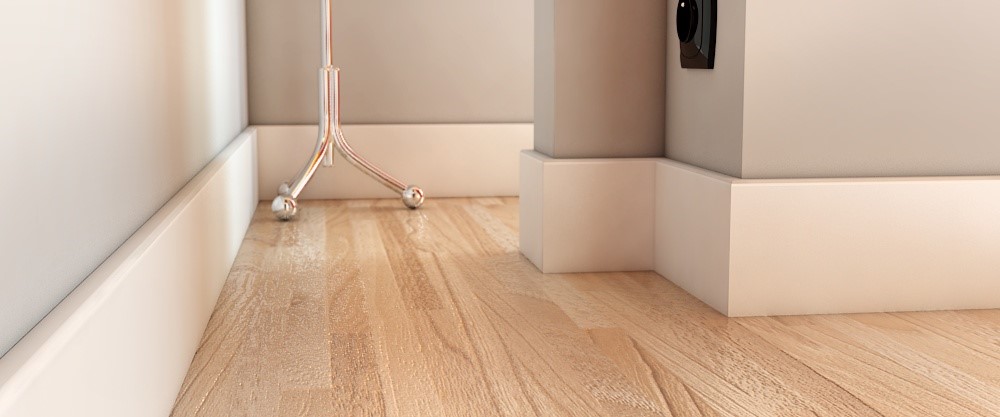 Listwa przypodłogowa MDF PLUS R3 biała półmatowa (244 cm x 10 cm x 1,2 cm) wilgocioodporna