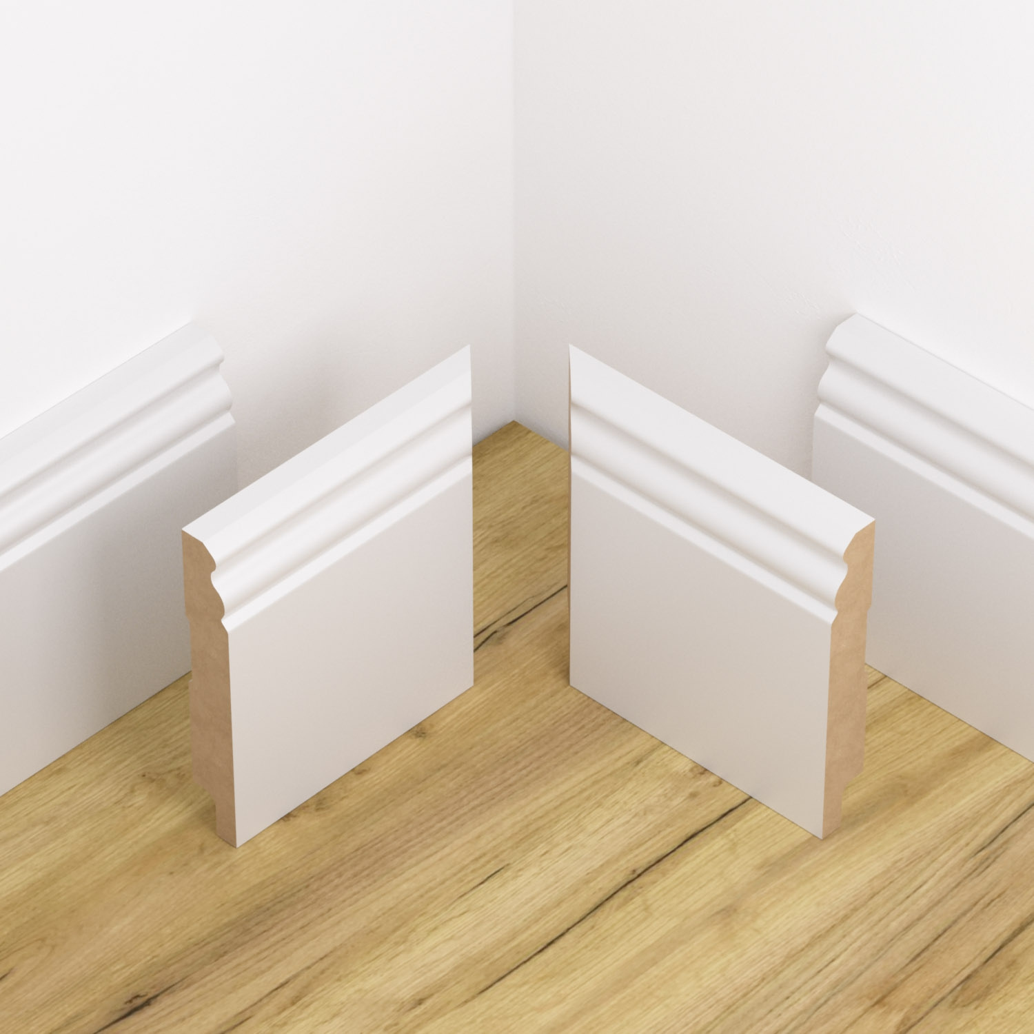 Narożnik wewnętrzny do listwy przypodłogowej lakierowany biały z wodoodporną powłoką ESTILO 8cm