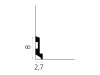 Listwa przypodłogowa poliuretanowa MD024 biała wym. 200 x 2.7 x 8 cm, z Polyforce