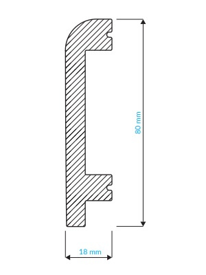 Listwa przypodłogowa Krome P8018 biała z polistyrenu (240 cm x 8 cm x 1,8 cm) wodoodporna