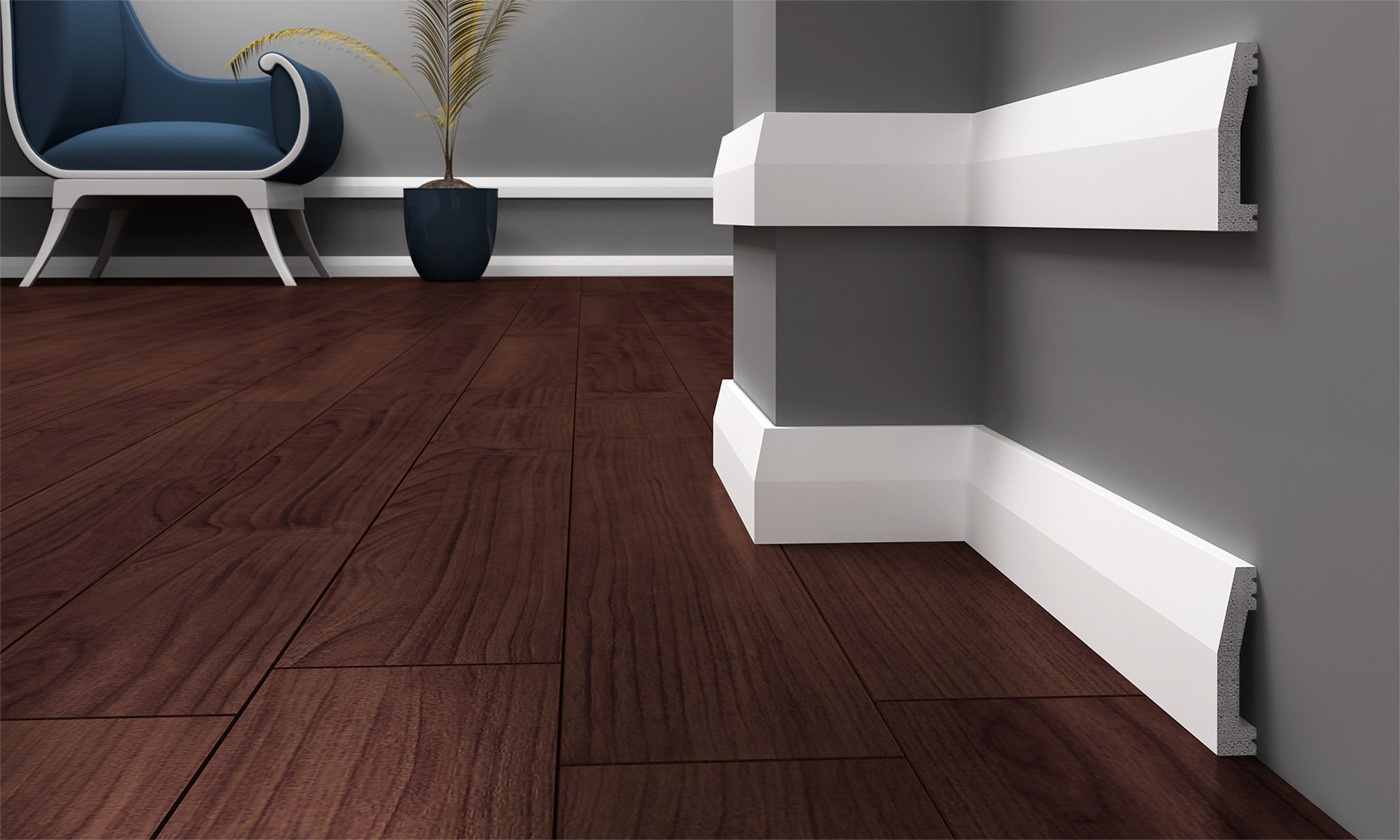 Listwa przypodłogowa i naścienna Krome PN7015 (240 cm x 7 cm x 1,5 cm) polistyren pokryty polimerem