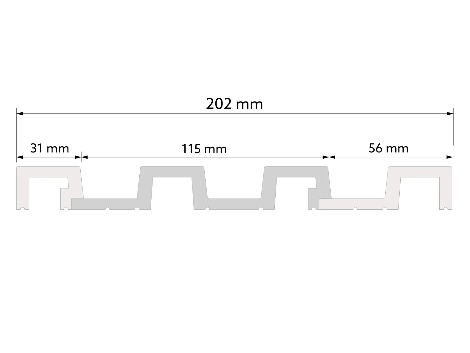 Lamela ścienna lewe zakończenie Dąb Ciemny L0304LT wym. 200 x 2 x 3.1 cm, z PolyForce, kolor ciemny dąb
