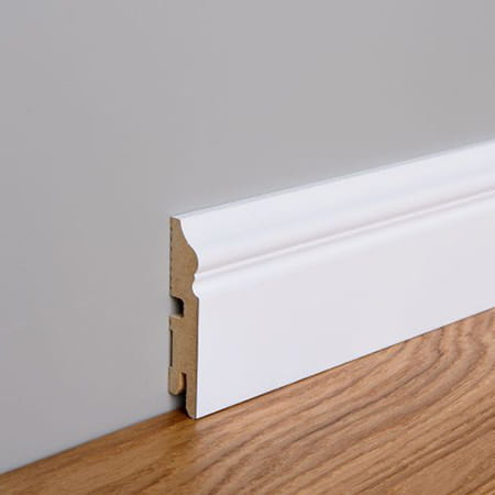 PRÓBKA 20 CM - Listwa przypodłogowa MDF lakierowana biała ROYAL 8cm