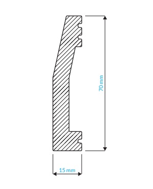 Listwa przypodłogowa i naścienna Krome PN7015 (240 cm x 7 cm x 1,5 cm) polistyren pokryty polimerem