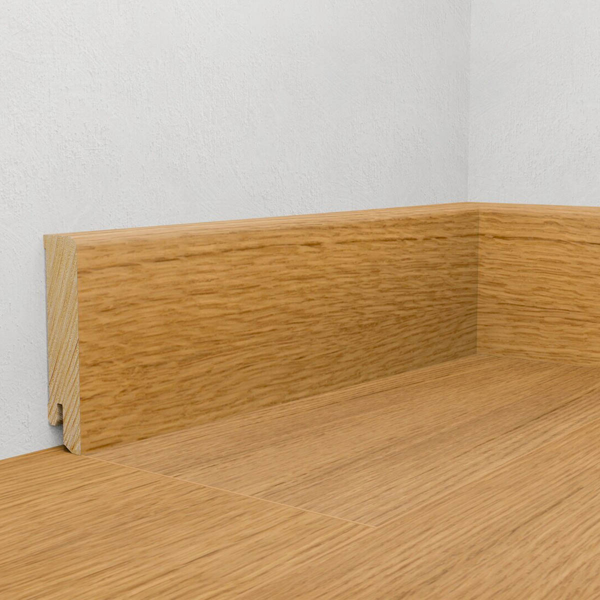 Listwa przypodłogowa drewniana 80x18 mm - dąb europejski lakierowany