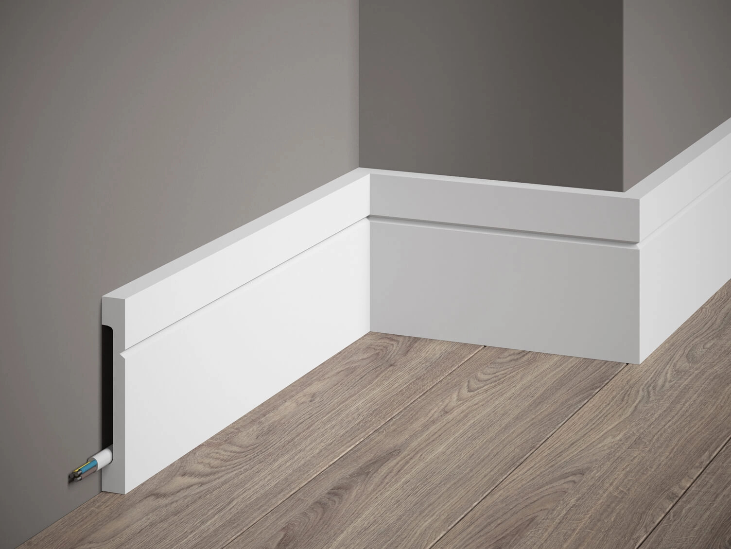 Obramowanie drzwi MD356E białe wym. 240 x 1.5 x 11 cm, z PolyForce