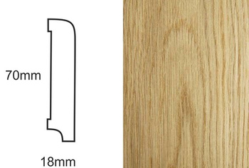 Listwa przypodłogowa fornirowana lakierowana CP70 R10 (240 cm x 7 cm x 1,8 cm) dąb