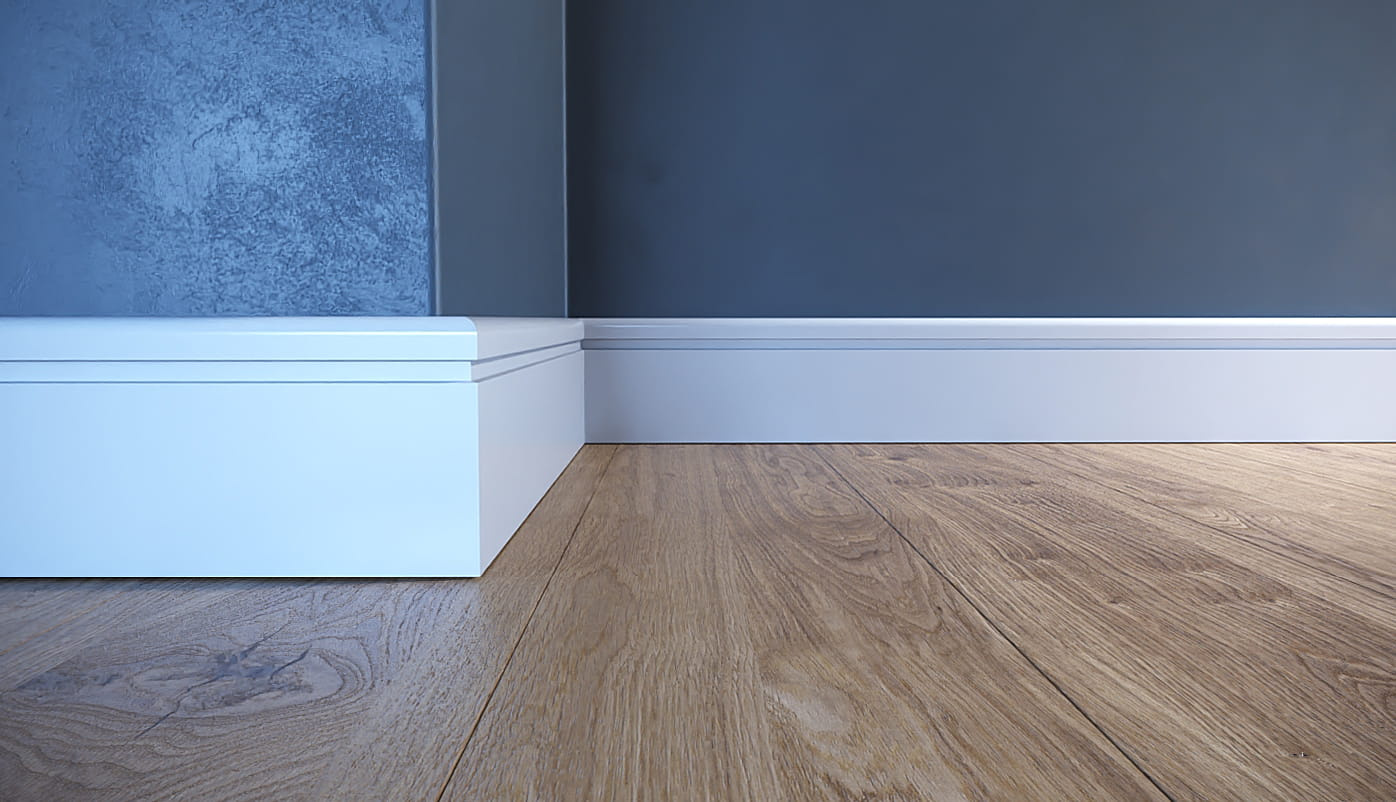 PRÓBKA 20 CM - Listwa przypodłogowa MDF lakierowana biała ROYAL 10cm