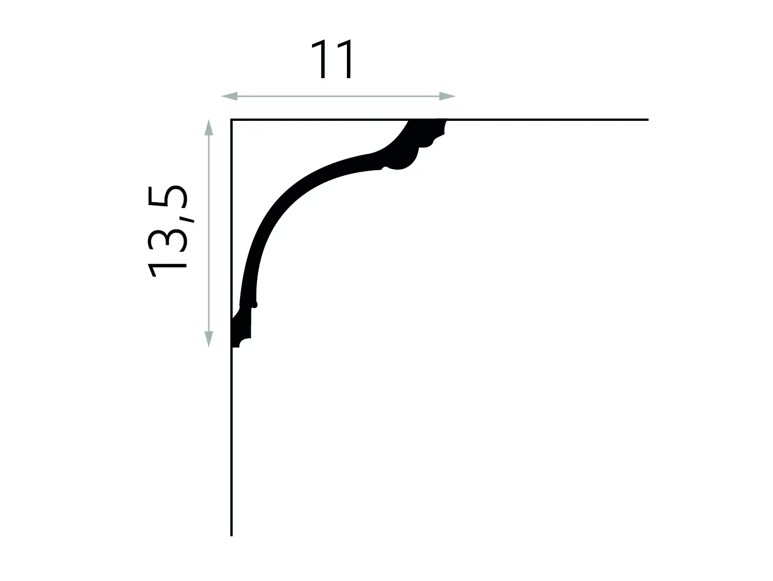 Listwa przysufitowa styropianowa MDA040 biała wym. 200 x 11 x 13.5 cm, z ProFoam