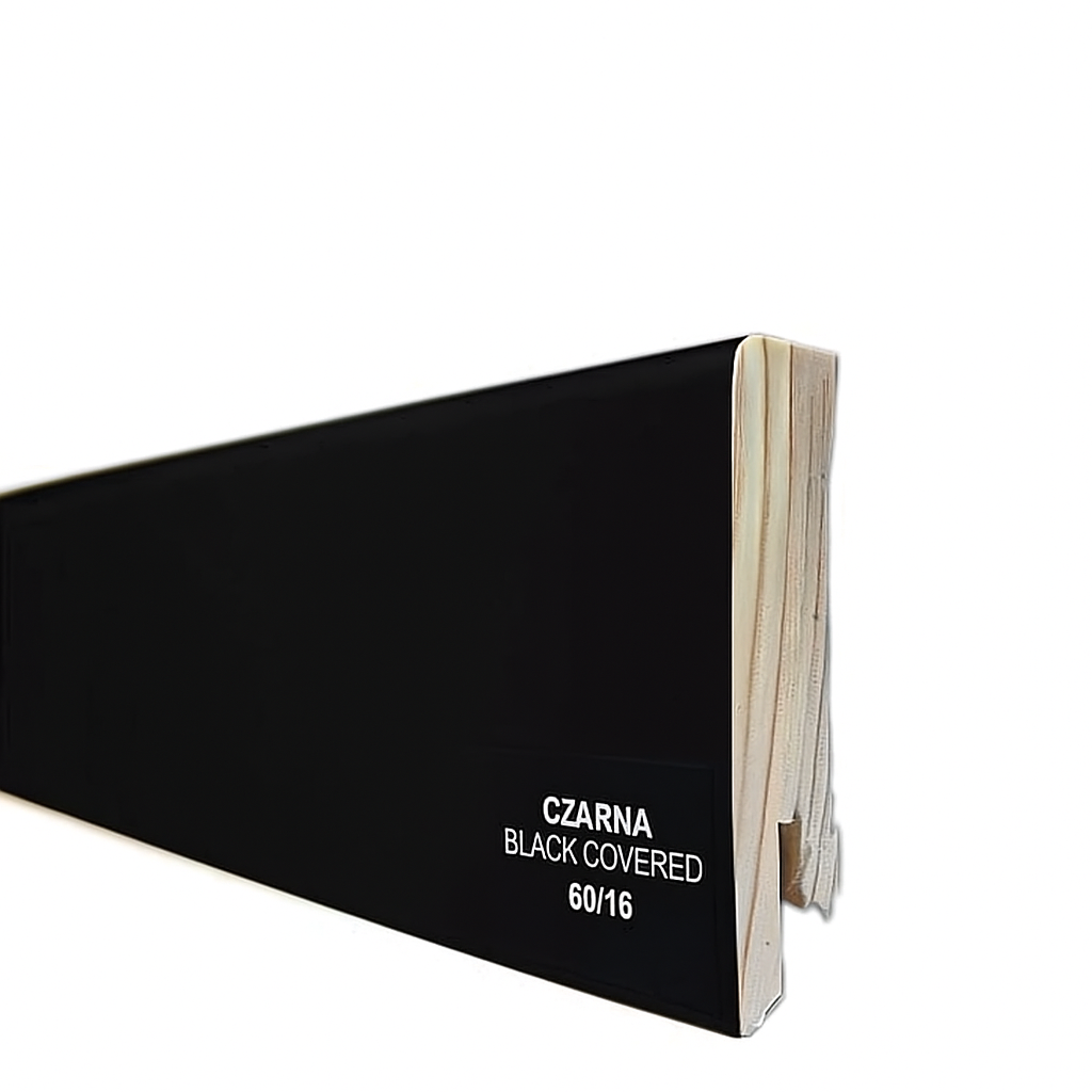 Listwa przypodłogowa 60/16 czarna black covered (240 cm x 6cm x 1,5cm) 