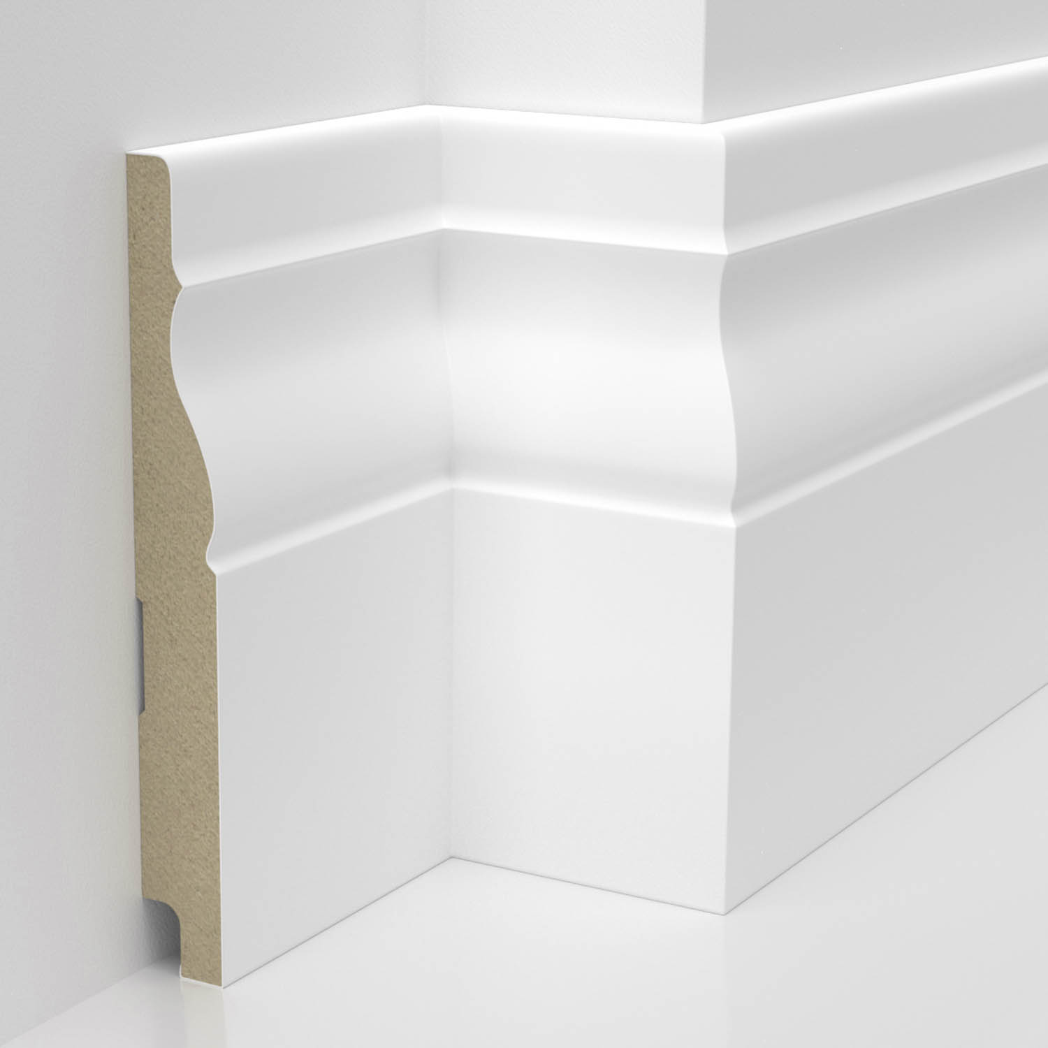 Listwa przypodłogowa MDF lakierowana biała z wodoodporną powłoką BONITA 15cm