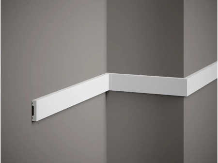 Listwa ścienna MD011 biała wym. 200 x 1 x 4 cm, z PolyForce