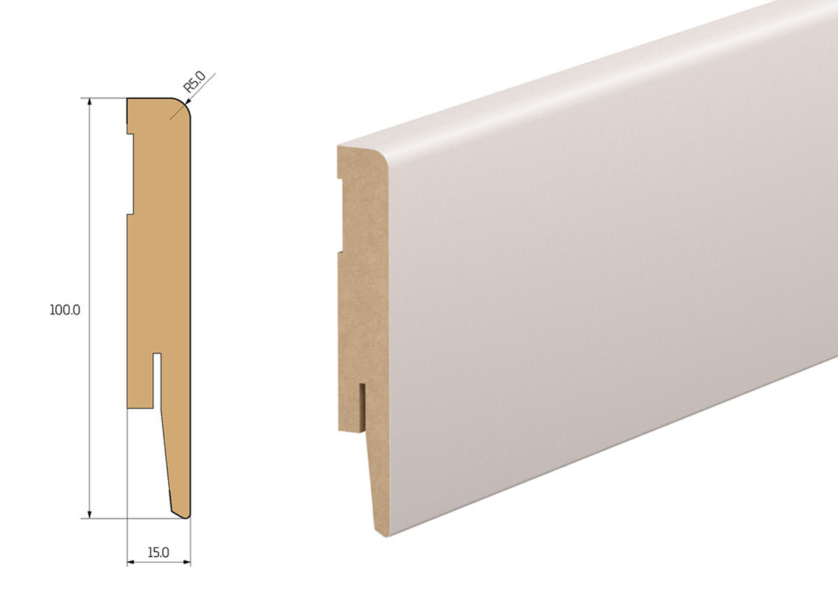 PRÓBKA 20 CM - Listwa przypodłogowa MDF TRIO R5, Kaszmir, 10cm