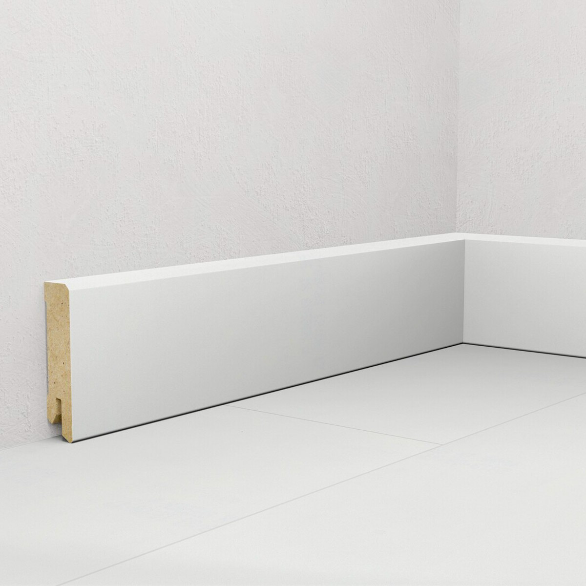 PRÓBKA 20 CM - Listwa przypodłogowa MDF Biała Premium, 60x14 mm, Pedross