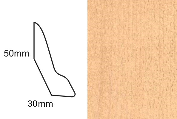 Listwa przypodłogowa fornirowana nielakierowana LP60 (240 cm x 5 cm x 3 cm) buk